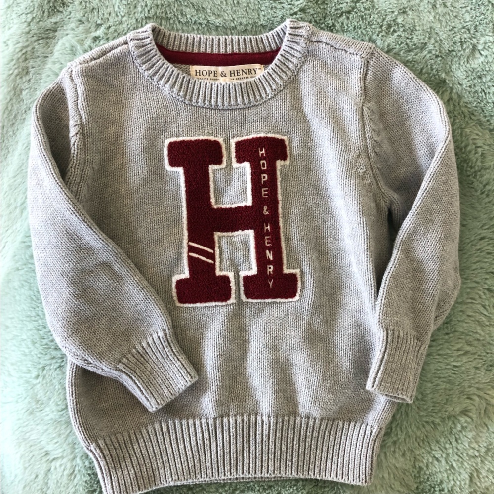 HOPE & HENRY sweater, Grey,  18-24 months